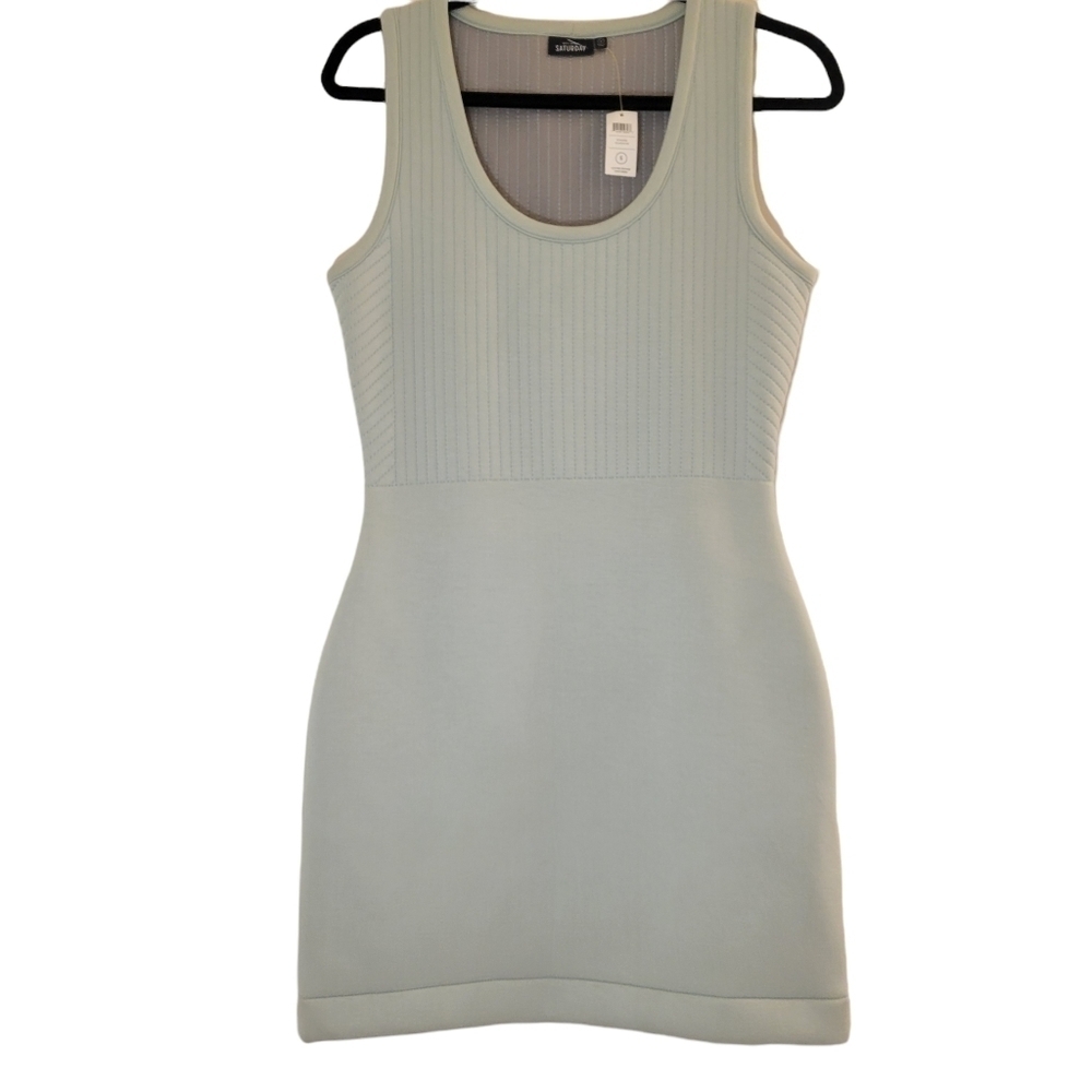 Kate Spade Saturday Quilted Sponge Bodycon Tank Dress in Mint Green•S - Picture 2 of 14